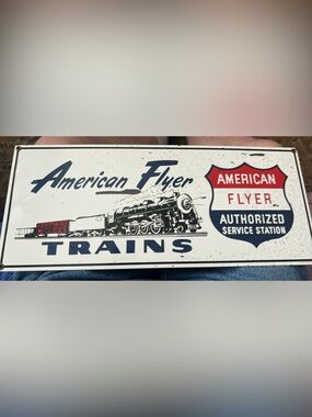 American Flyer Trains Metal Sign - Vintage Style Porcelain Heavy .